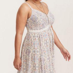 Torrid Cream Floral Maxi Dress